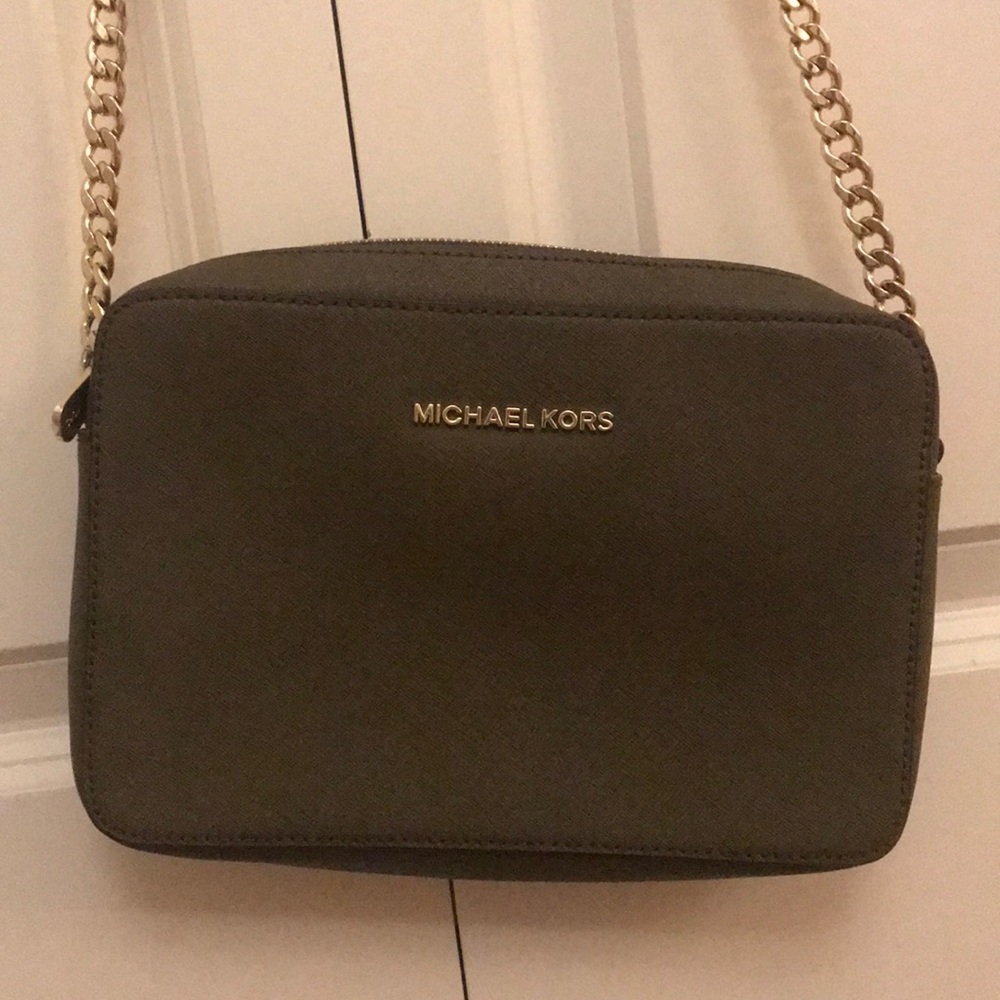 Army green with gold detail Mk crossbody